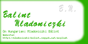 balint mladoniczki business card