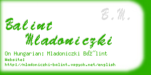 balint mladoniczki business card